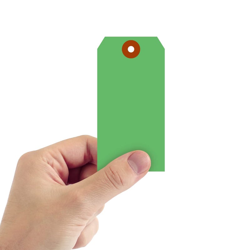 SmartSign Green Blank Tags - Pack of 1000, Size-5, 13pt Thick Cardstock Tag, 2.375" x 4.75" Paper Hang Tags with Reinforced Fiber Patch (Without Strings), Made in USA - Image 3